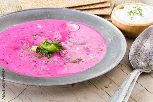 Cold beet root soup.
