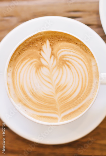 Cup of coffee latte art