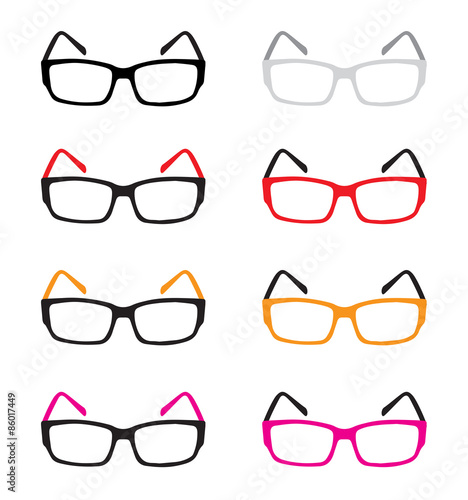 isolated eyes glasses, colorful eyes glasses, eyes glasses vector