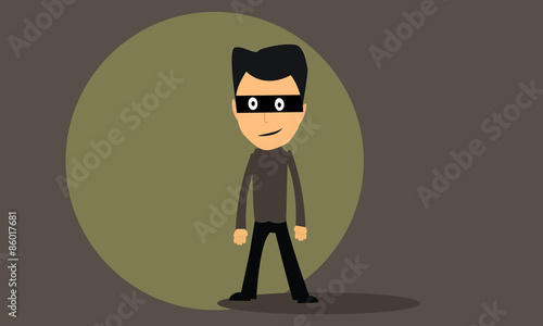 Thief is smart man vector.