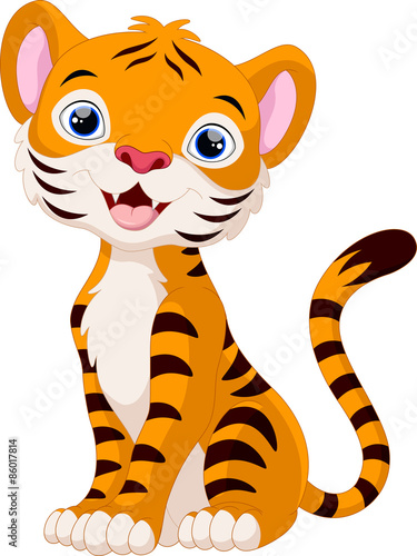 Fototapeta Naklejka Na Ścianę i Meble -  Cute tiger cartoon