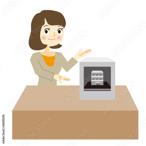 3Dプリンターと女性