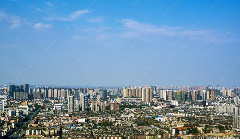 CHENGDU,CHINA - May 2,2015:city panorama of chengdu,china.One of