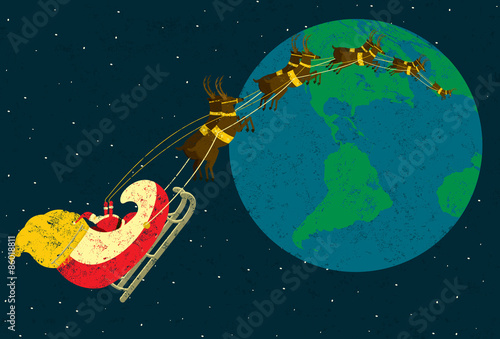 Santa delivering presents