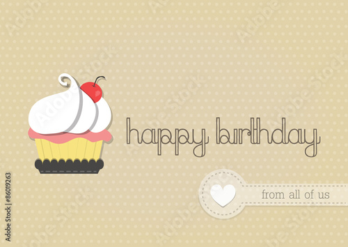 happy birthday with cup cake