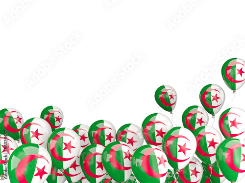 Flying balloons with flag of algeria