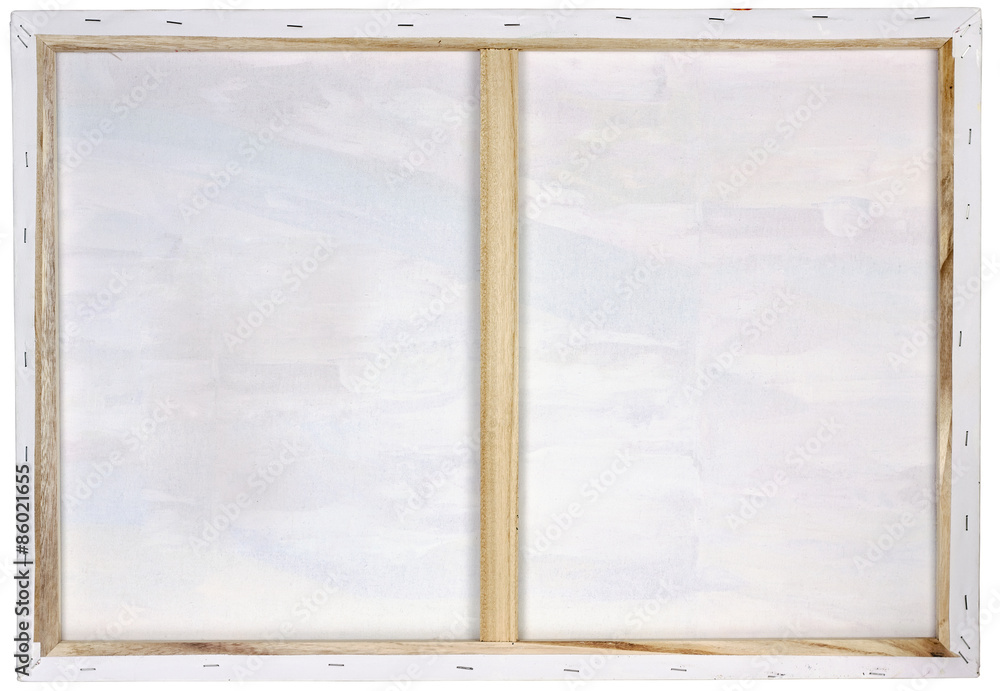 Naklejka premium Wooden frame with white canvas