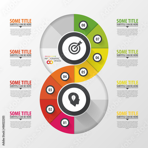 Modern infographic option banner. Abstract round infinity.