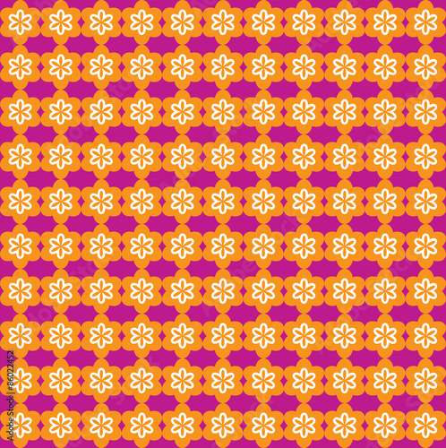 Fond Frise Motif Fleurs Composition en Rose et Orange