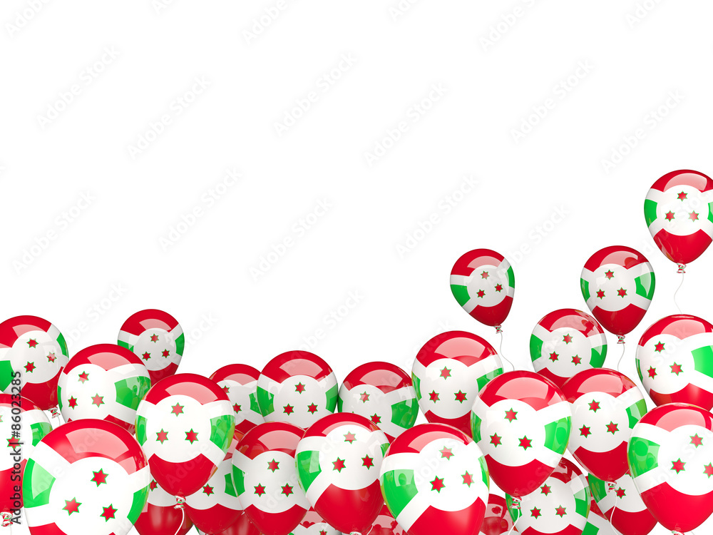 Flying balloons with flag of burundi Flying balloons with flag of burundi