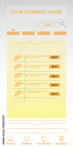 Orange website modern template for internet shop