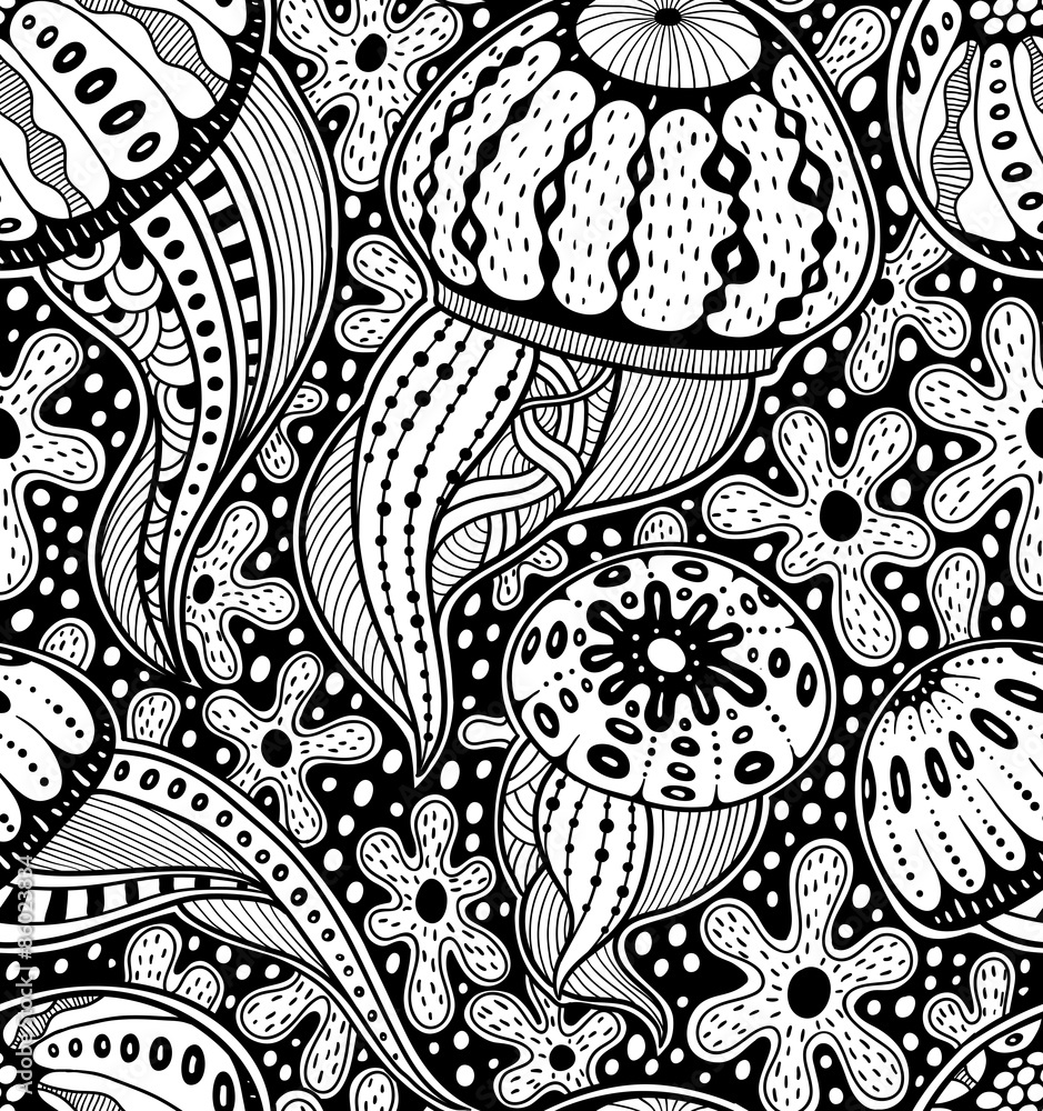 Jellyfishes seamless pattern Jellyfishes seamless pattern