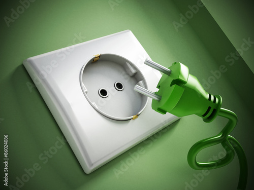 Electric plug and socket photo