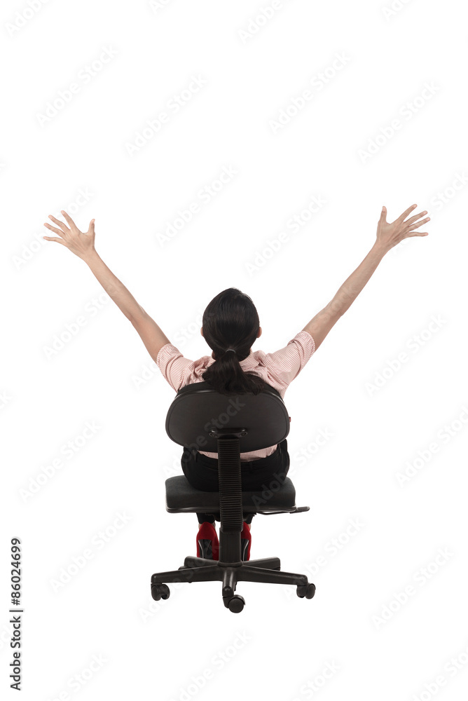 Asian business woman sitting backview Asian business woman sitting backview