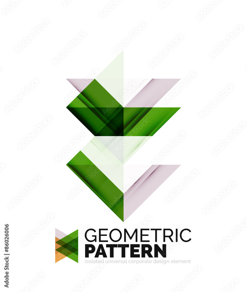 Geometric triangle mosaic pattern element isolated on white Geometric triangle mosaic pattern element isolated on white