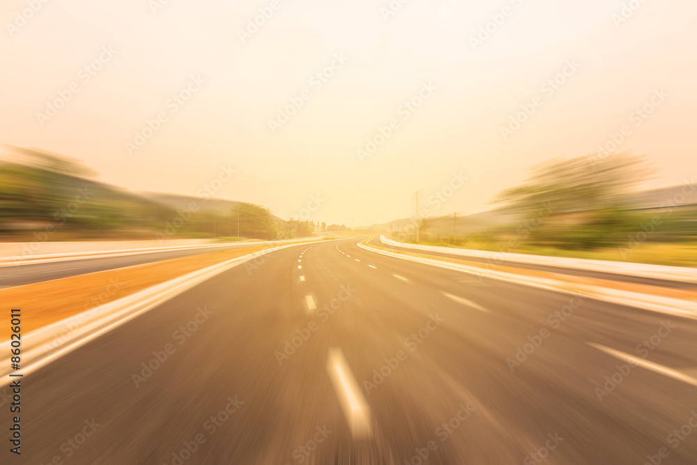 Naklejka premium road with blue sky