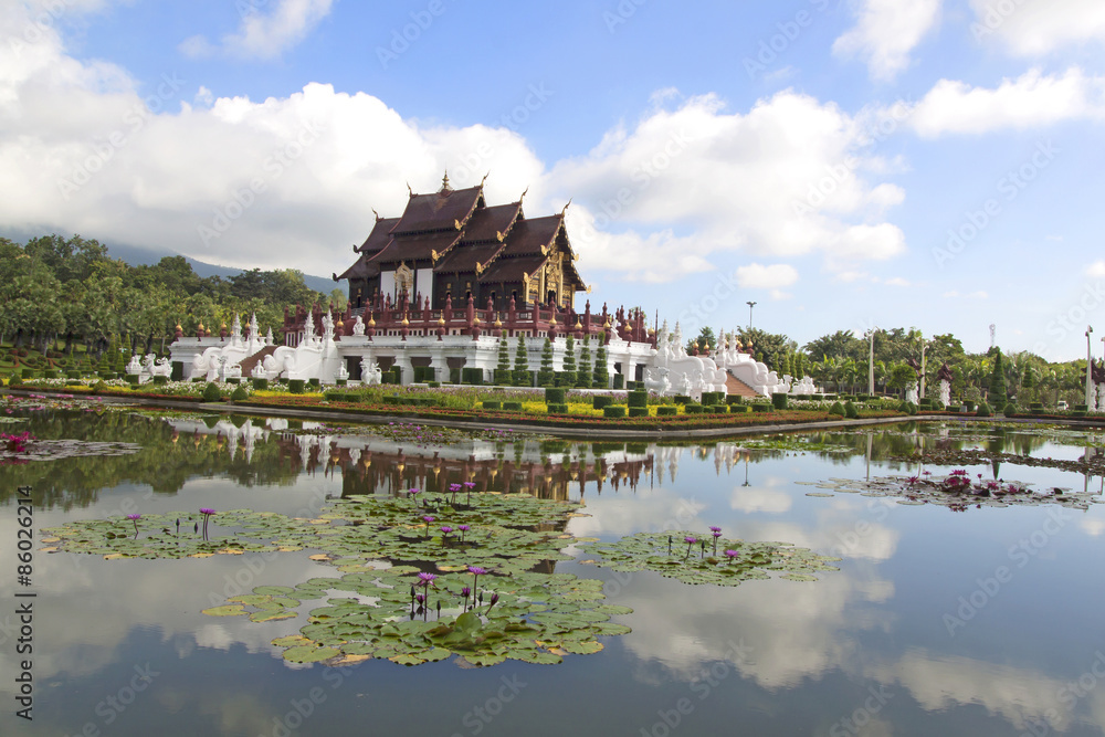 Ho kham luang northern thai style building in royal flora expo
