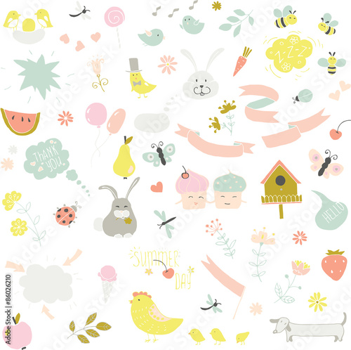 set of elements for design