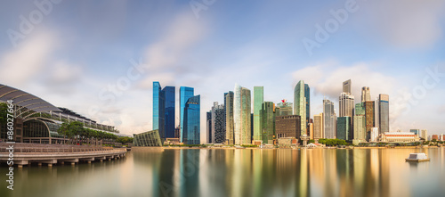 Canvas Print Singapore Skyline and view of Marina Bay