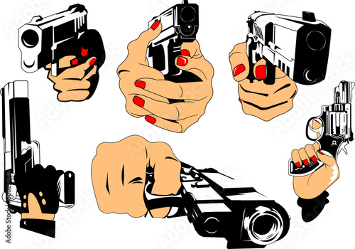 gun and hand