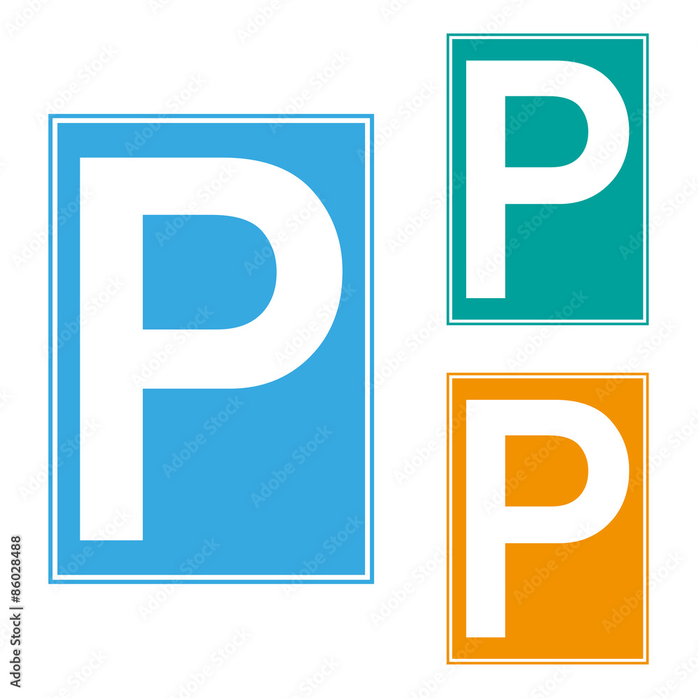 Parking sign on different backgrounds Parking sign on different backgrounds