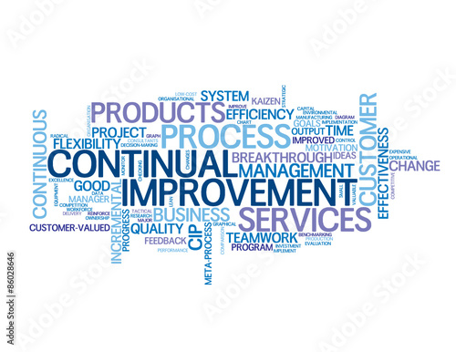 CONTINUAL IMPROVEMENT Vector Tag Cloud