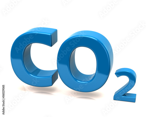 Blue carbon dioxide icon
