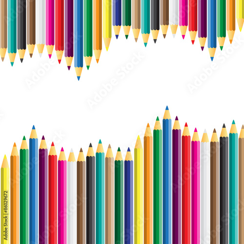 vector color pencil on white background