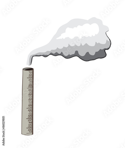 Vector drawing of a chimney with smoke