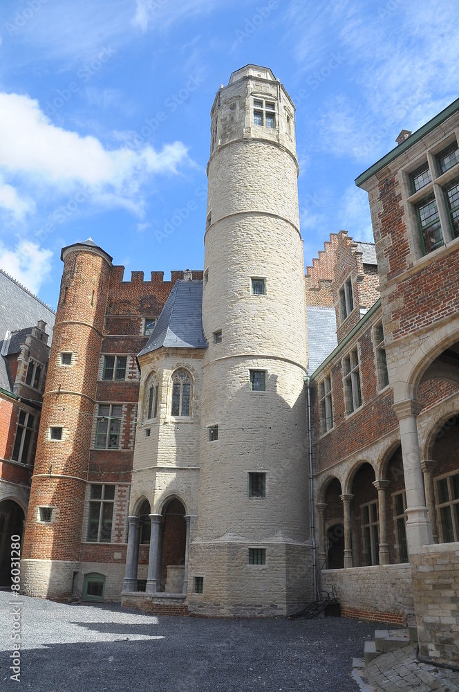 Tower in medieval part of Ghent, Belgium