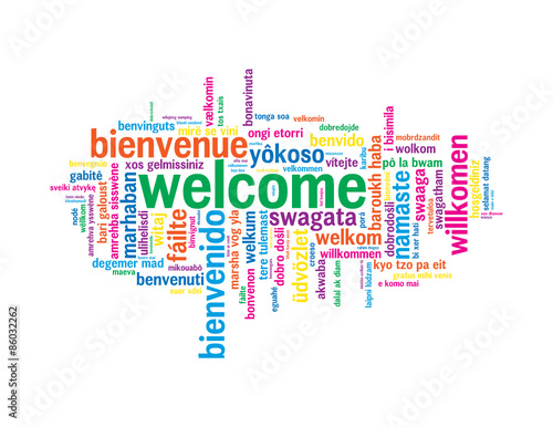 "WELCOME" Tag Cloud translated into many languages