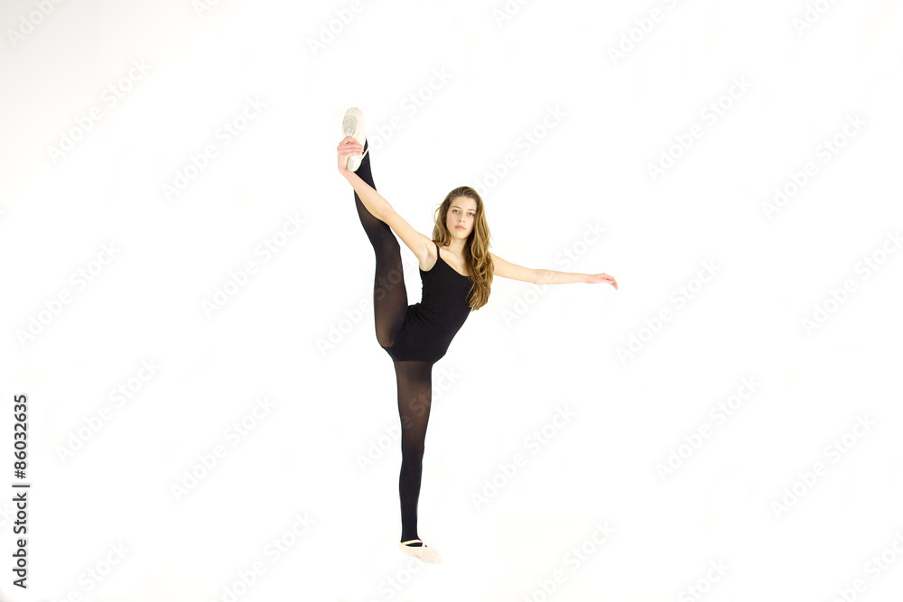 Obraz premium Young ballerina professional dancer training