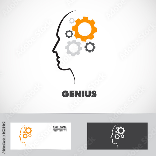 Genius working mind gear logo
