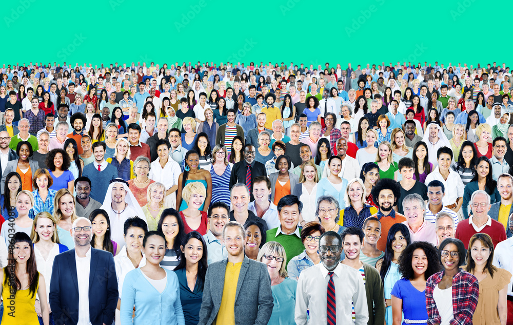 Obraz premium Large Group of Diverse Multiethnic Cheerful Concept