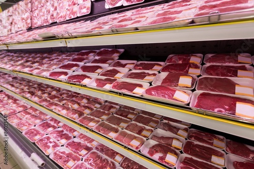 Konstfotografi Meat, Supermarket, Butcher.