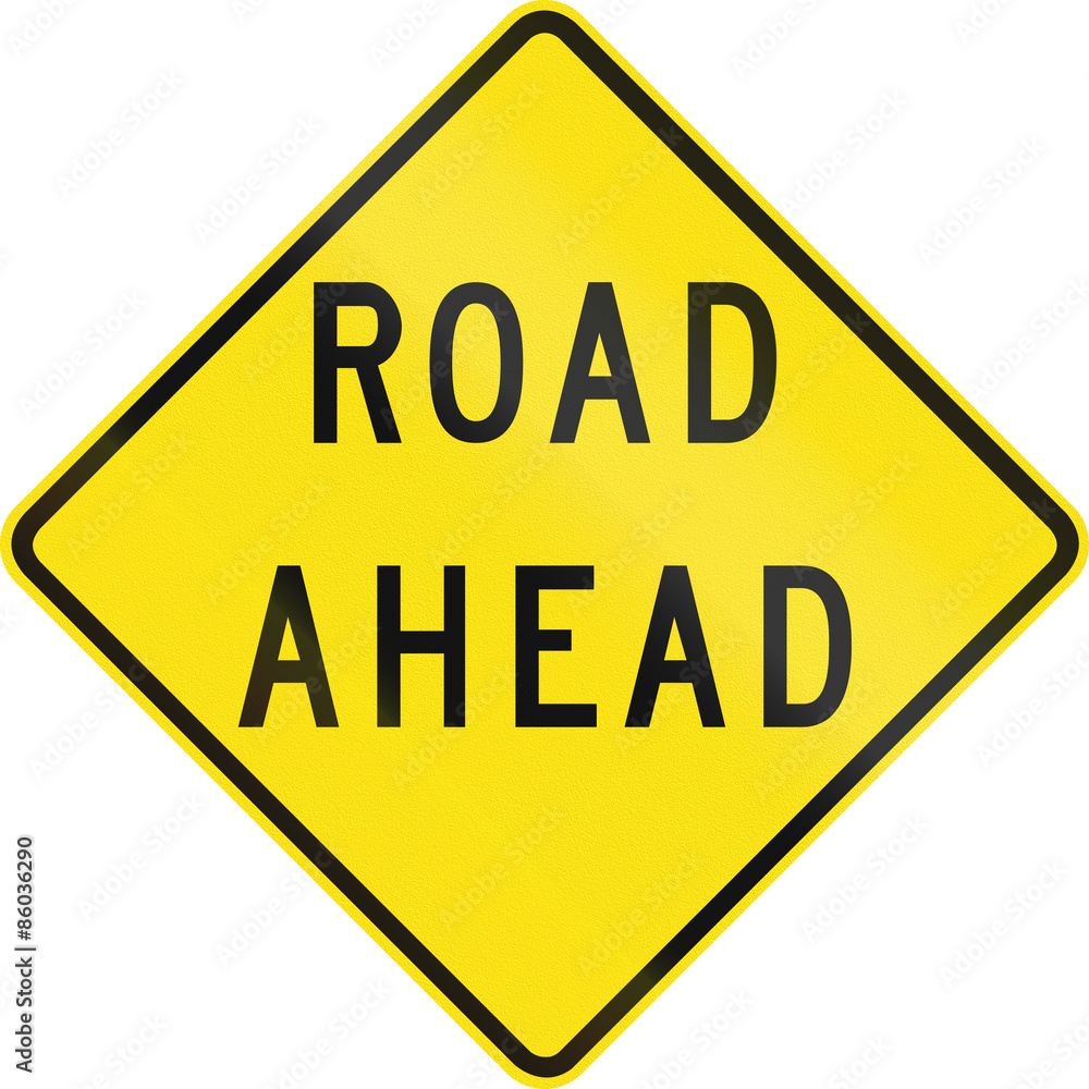 An Australian warning traffic sign - Road Ahead An Australian warning traffic sign - Road Ahead