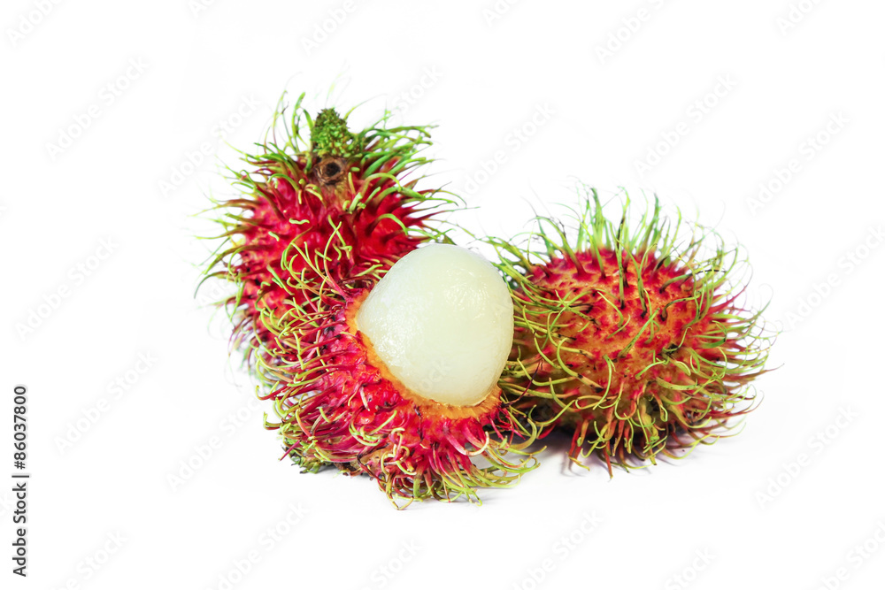 Rambutan ( Nephelium lappaceum), Tropical fruit Rambutan ( Nephelium lappaceum), Tropical fruit