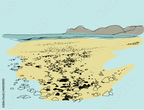 freehand sketch - sea, vacation