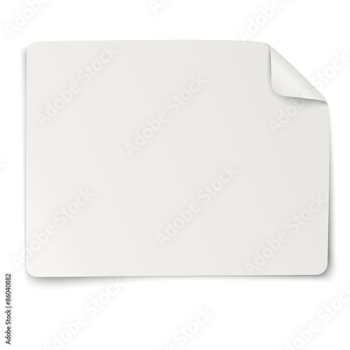 Rectangular paper sticker note isolated on white background