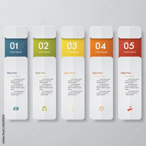 Design clean number banners template/tags or website layout. Vector.