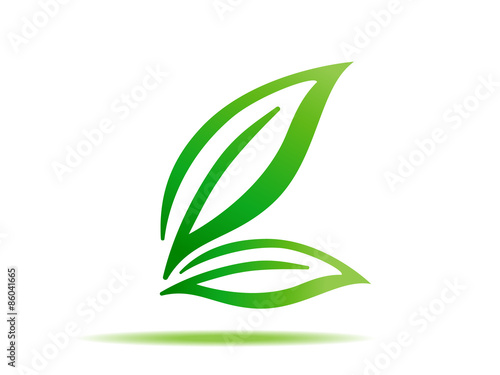 gren leaf symbol sign vector icon