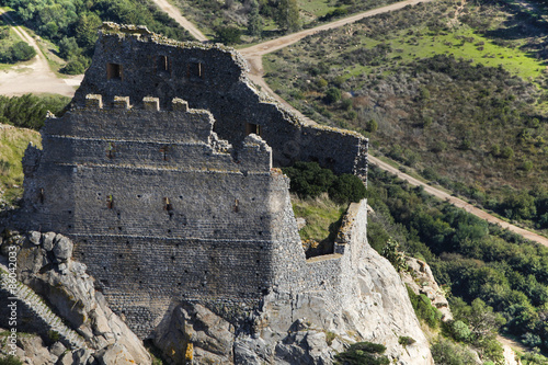 Prospettiva aerea su castello Acquafredda a Siliqua photo