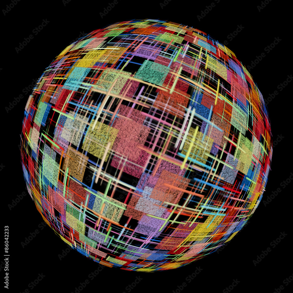 Multicolored abstract globe silhouette on black background. Multicolored abstract globe silhouette on black background.