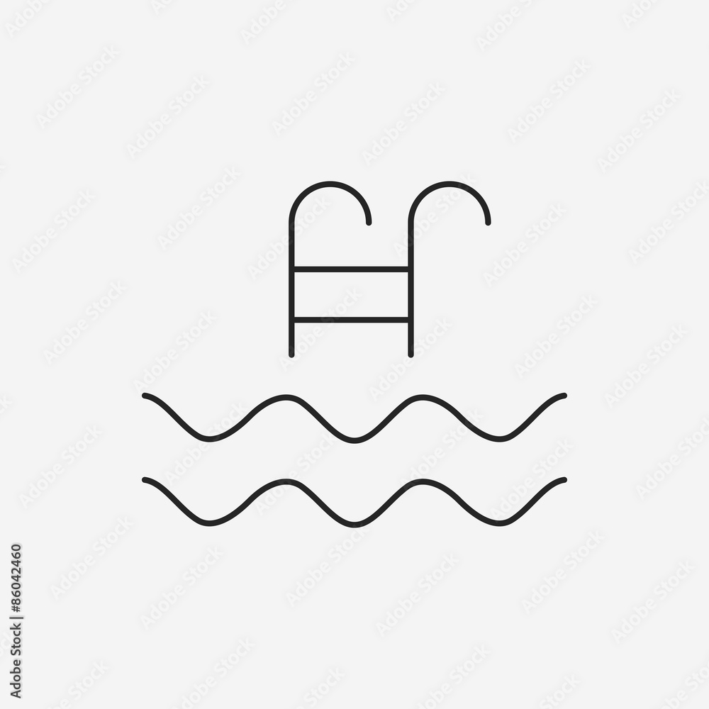 swimming pool sign line icon swimming pool sign line icon