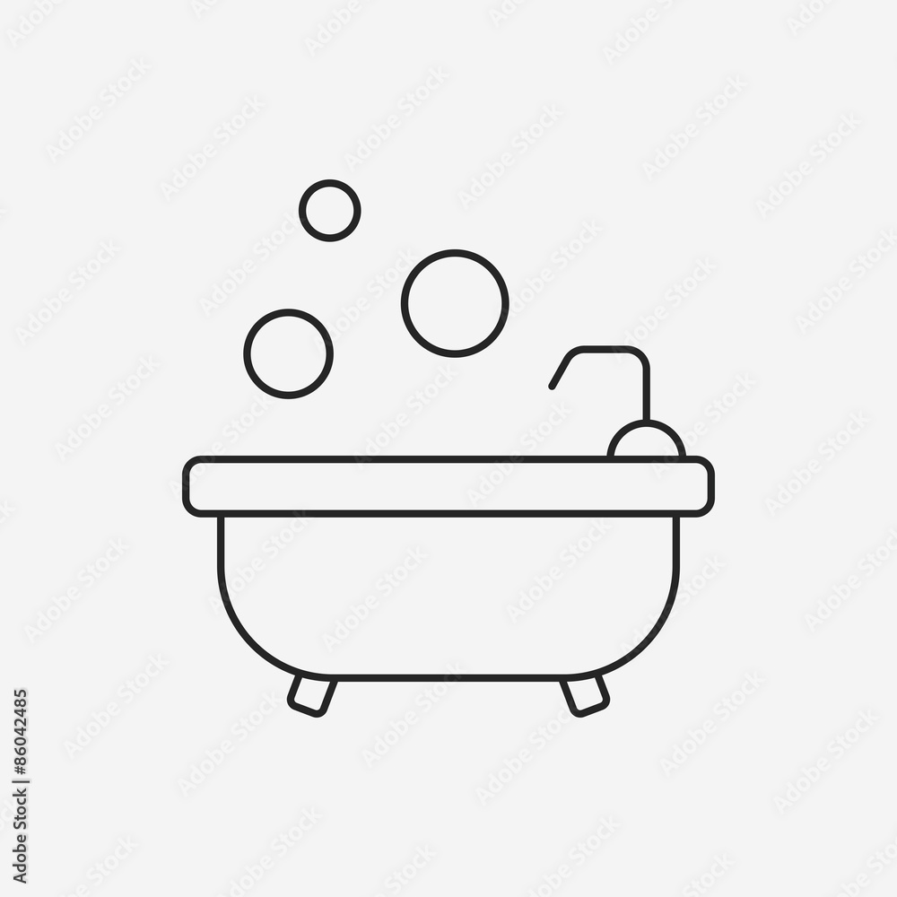Bathtub line icon Bathtub line icon