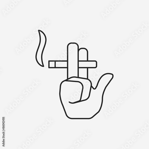 smoking area line icon