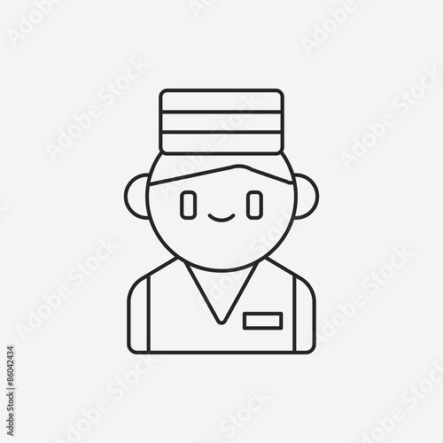 hotel bellman line icon