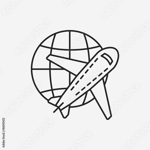 logistics airplane line icon
