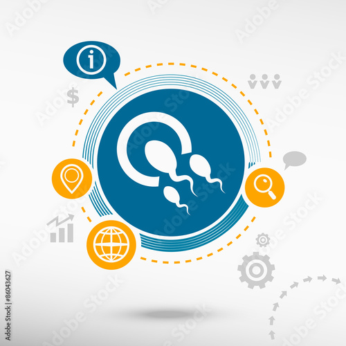 Sperms and egg icon and creative design elements