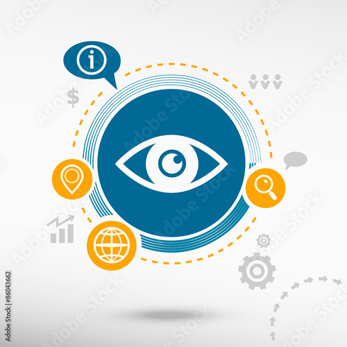 Eye icon and creative design elements